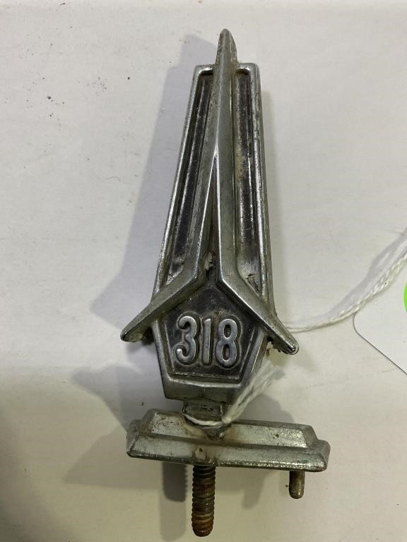 1967 PLYMOUTH 318 HOOD ORNAMENT - 4.25" OVERALL