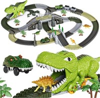 TUMAMA Dinosaur Toys Race Track, 281 Pcs Dinosaur