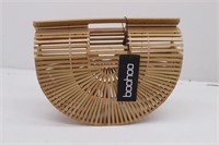 "Boohoo" Bamboo Wood Structured Bag/Purse Small
