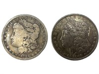 1886 XF, 1886 O Morgan Silver dollars