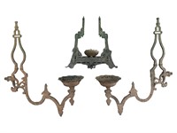 Set of 3 Cast Iron Victorian Light Parts