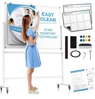 New Large Mobile Rolling Whiteboard on Wheels: