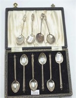 Ten sterling silver coffee spoons