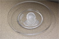 Signed Val St Lambert Crystal Artist Plate