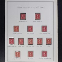 US Stamps #425 Shade Varieties of the 1914 2 Cent