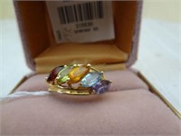 14Kt Multi-Stone Ring Incl. Amethyst, Peridot & To