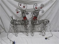 2- Decorative Lighted Reindeer 27 1/2" T