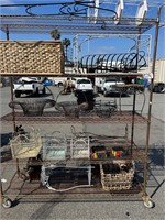 Wire Stands &  Baskets Aprox 13 pc