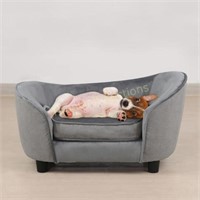Pet Sofa Bed  Velvet  Gray  Washable Cushion