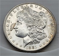 1881-S Morgan Silver Dollar - AU