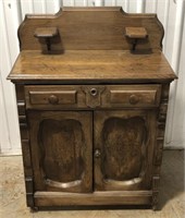 (T)Vintage Wooden Cupboard with Candle Stands