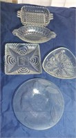 Various pattern glass dishes