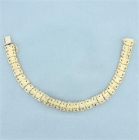 Diamond Cut Link Bracelet in 14k Yellow Gold