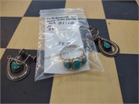 Turquoise jewelry two earrings appear to be
