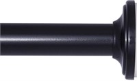 Matte Black Tension Curtain Rod 26"