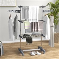 Homcom 3-tier Clothes Drying Rack, Stainless