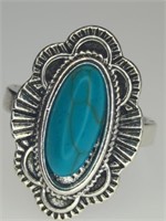925 stamped turquoise style ring size 6.75