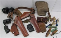 Quality leather holsters, cartridge belt, .30