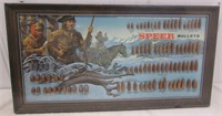 Vintage Lewis and Clark Speer bullet display-