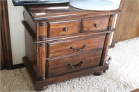 Wood Night Stand with Three Drawers