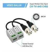 Passive Video Balun Connector, HD Mini CCTV BNC