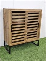 RUSTIC LOOK CABINET WITH SLIDING DOORS-PIER ONE