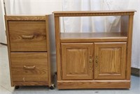 TV STAND AND FILE CABINET BOTH ON WHEELS