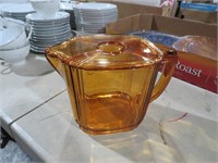 MARTINSVILLE 1930'S LARGE AMBER PITCHER