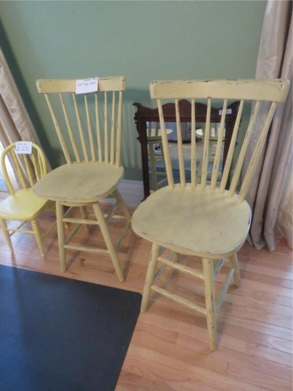 2- 24" COUNTER STOOLS YELLOW