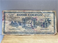 $2 Food Stamp Coupon Series 1971  A6, A16