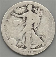 1918 Silver Walking Liberty Half Dollar coin