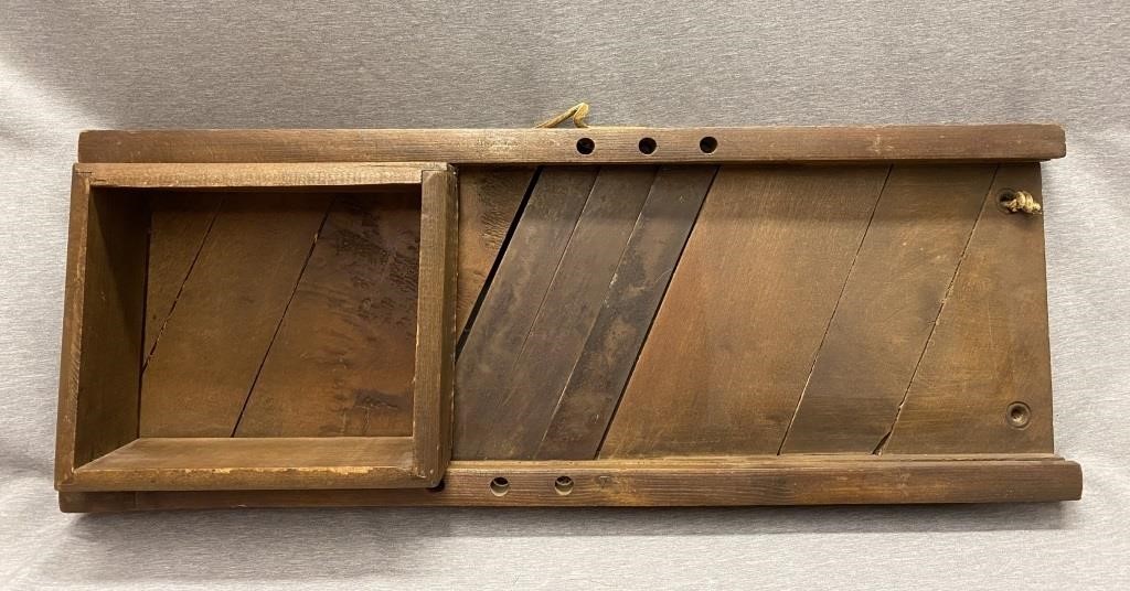 Antique Deli Slicer Box Slides Across Blades