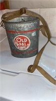 Old Pal  fishing bait galvanized can with