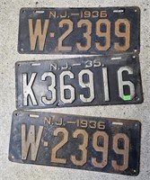 3 1930s License Plates