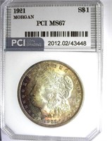 1921 Morgan PCI MS67 NICE TONING