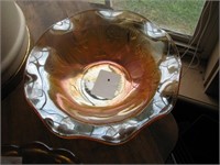 Pair of Scalloped glass bowls