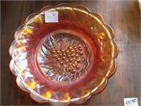 Carnival Grape pattern glass bowl