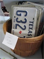 Basket of misc license plates