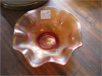 Scalloped edge gold tone(Carnival style) bowl