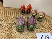 3 PR. OF VINTAGE FRUIT SALT & PEPPER SHAKERS