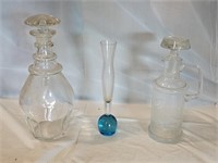 Bicentennial Decanter, Cruet and Art Glass Vase