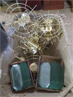 LARGE LOT - BRASS AND GLASS CHANDELIERS