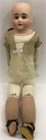 1897 Bisque Head Doll With Leather Body