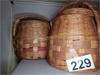 2 LARGE COVERED BASKETS