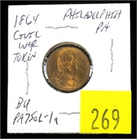 1864 Civil War token, Philadelphia, Unc.