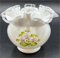 Fenton Hp Violets In The Snow Vase By Nancy