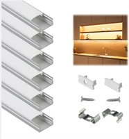 MUZATA 6PCS U-SHAPED LED ALUMINUM CHANNEL SYSTEM