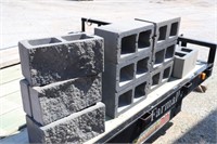 10 cement blocks, decorative bench