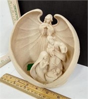 Stone Resin Mary Joseph & Baby Jesus Wrapped In