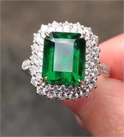 3.99ct Natural Emerald Ring, 18k gold